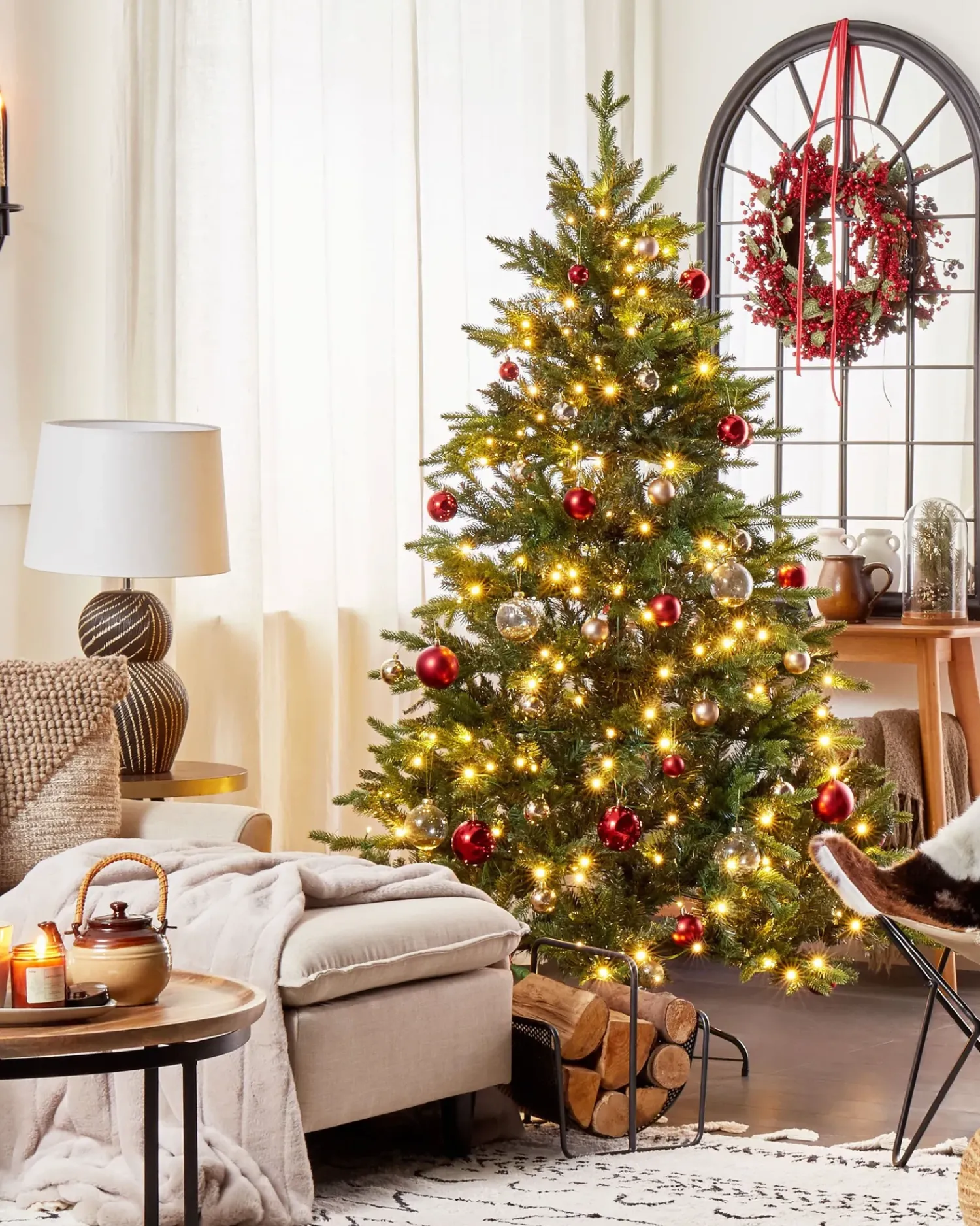 Online Beliani Albero di Natale artificiale LED FIDDLE Verde