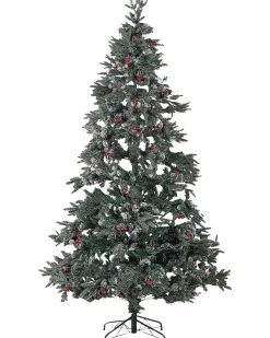 Beliani Albero di Natale artificiale DENALI Verde Bianco Rosso Verde