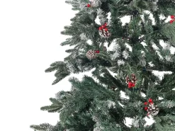 Beliani Albero di Natale artificiale DENALI Verde Bianco Rosso Verde