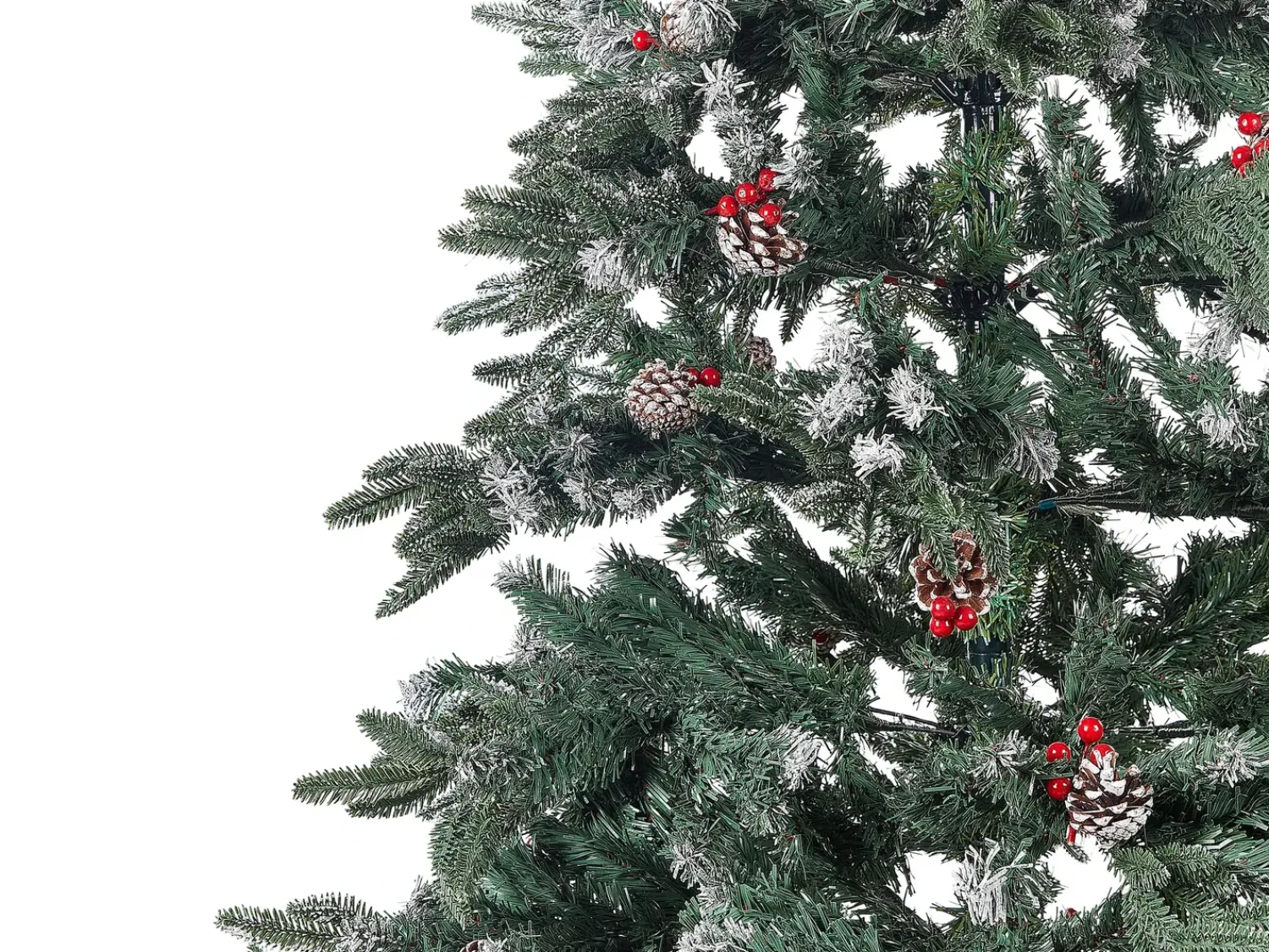 Beliani Albero di Natale artificiale DENALI Verde Bianco Rosso Verde