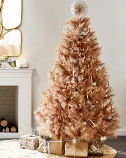 Online Beliani Albero di Natale artificiale TALBOT 180 cm Marrone chiaro Bianco Marrone