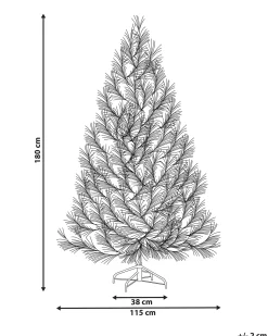 Online Beliani Albero di Natale artificiale TALBOT 180 cm Marrone chiaro Bianco Marrone