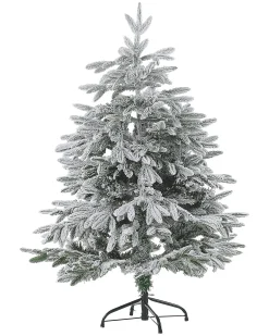 Outlet Beliani Albero natalizio innevato BASSIE Bianco Bianco Verde
