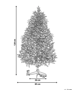 Outlet Beliani Albero natalizio innevato BASSIE Bianco Bianco Verde