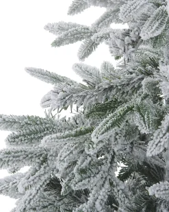 Outlet Beliani Albero natalizio innevato BASSIE Bianco Bianco Verde