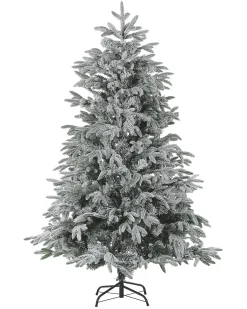 Sale Beliani Albero natalizio innevato BASSIE Bianco Bianco Verde