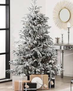 Sale Beliani Albero natalizio innevato BASSIE Bianco Bianco Verde