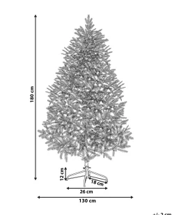 Sale Beliani Albero natalizio innevato BASSIE Bianco Bianco Verde