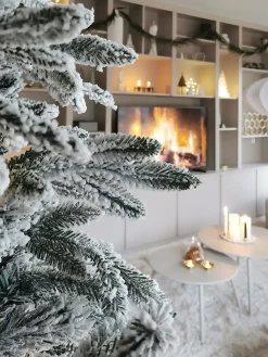 Best Beliani Albero natalizio innevato BASSIE Bianco Bianco Verde