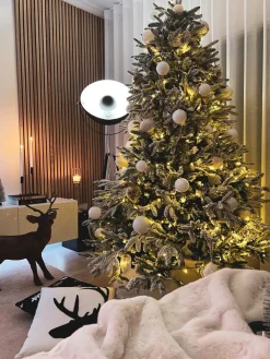 Best Beliani Albero natalizio innevato BASSIE Bianco Bianco Verde
