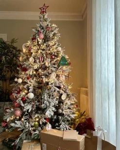 Best Beliani Albero natalizio innevato BASSIE Bianco Bianco Verde