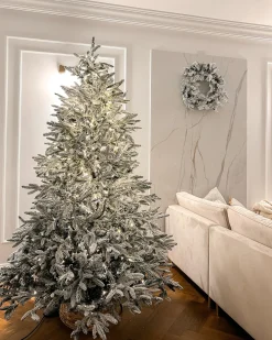 Best Beliani Albero natalizio innevato BASSIE Bianco Bianco Verde