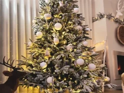Best Beliani Albero natalizio innevato BASSIE Bianco Bianco Verde
