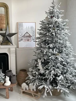 Best Beliani Albero natalizio innevato BASSIE Bianco Bianco Verde