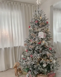 Best Beliani Albero natalizio innevato BASSIE Bianco Bianco Verde