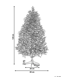 Outlet Beliani Albero natalizio innevato FORAKER Bianco Bianco Verde