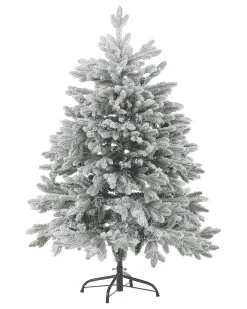 Outlet Beliani Albero natalizio innevato FORAKER Bianco Bianco Verde