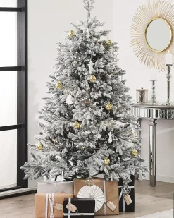 Sale Beliani Albero natalizio innevato FORAKER Bianco Bianco Verde
