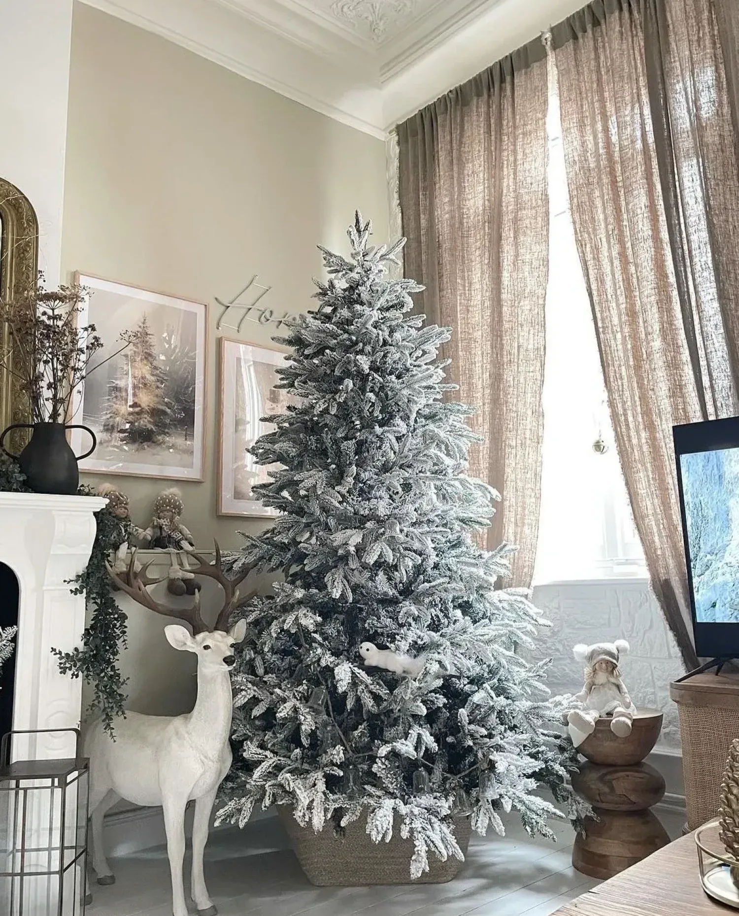 Discount Beliani Albero natalizio innevato LED TATLOW Verde Bianco Verde