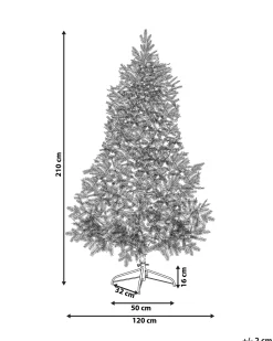 Beliani Albero natalizio innevato LED TATLOW Verde Bianco Verde