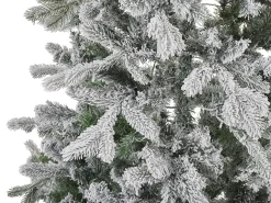 Beliani Albero natalizio innevato LED TATLOW Verde Bianco Verde