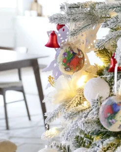 Discount Beliani Albero natalizio innevato LED MIETTE 180 cm Bianco Bianco Verde