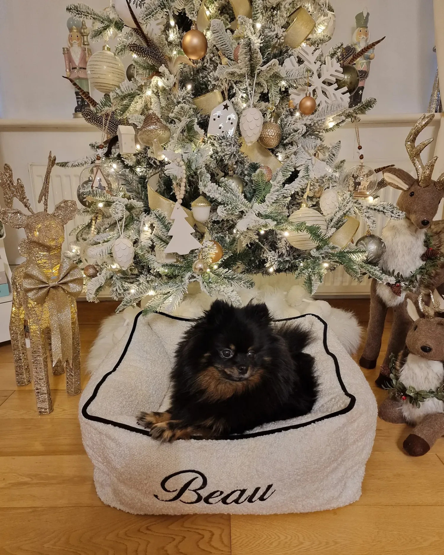 Outlet Beliani Albero natalizio innevato LED MALIGNE 90 cm Bianco Beige Bianco Verde