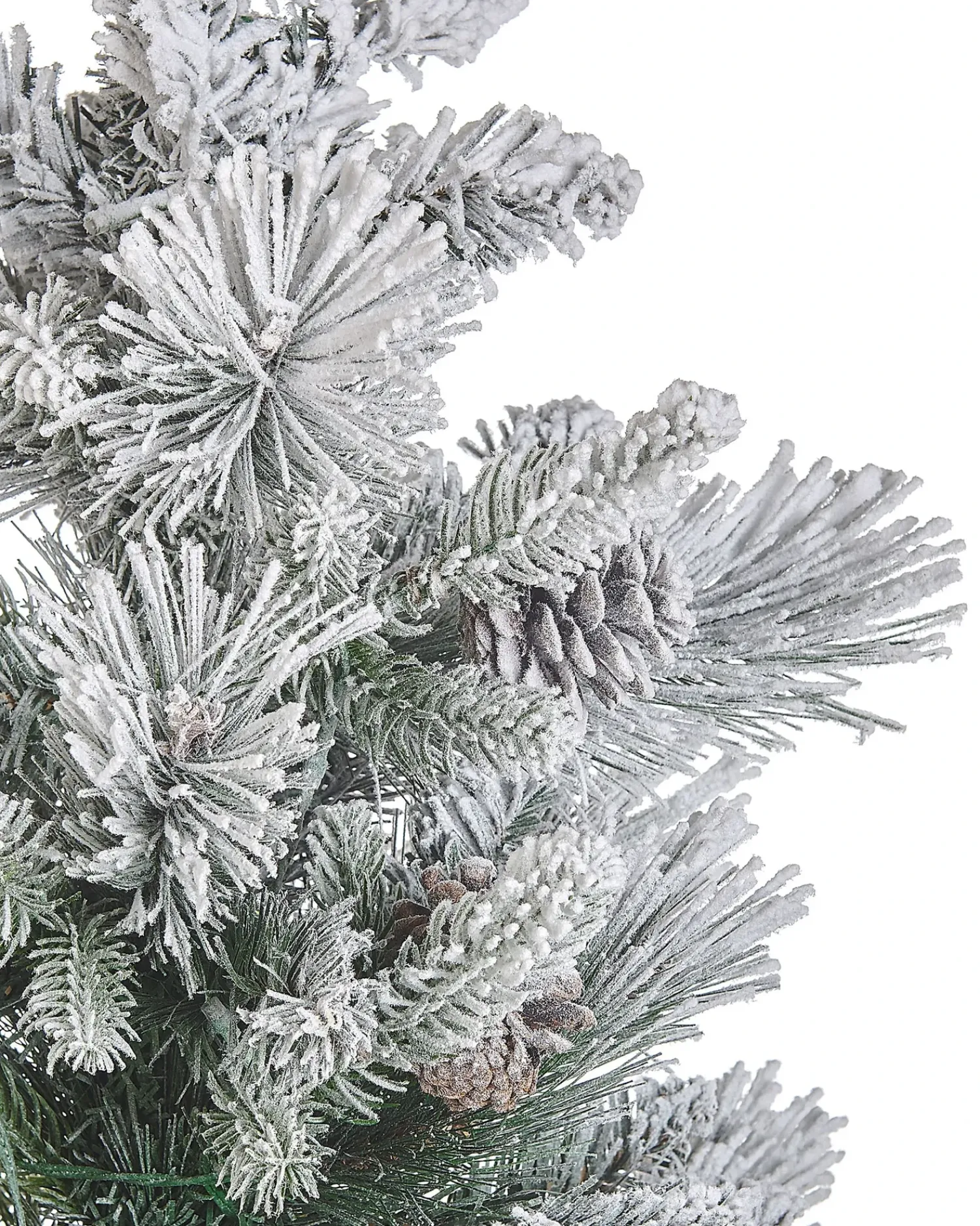 Outlet Beliani Albero natalizio innevato LED MALIGNE 90 cm Bianco Beige Bianco Verde
