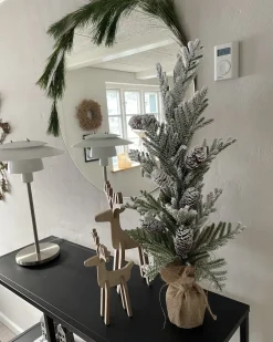 Outlet Beliani Albero natalizio innevato LED MALIGNE 90 cm Bianco Beige Bianco Verde