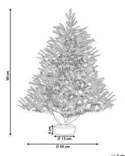 Outlet Beliani Albero natalizio innevato LED MALIGNE 90 cm Bianco Beige Bianco Verde
