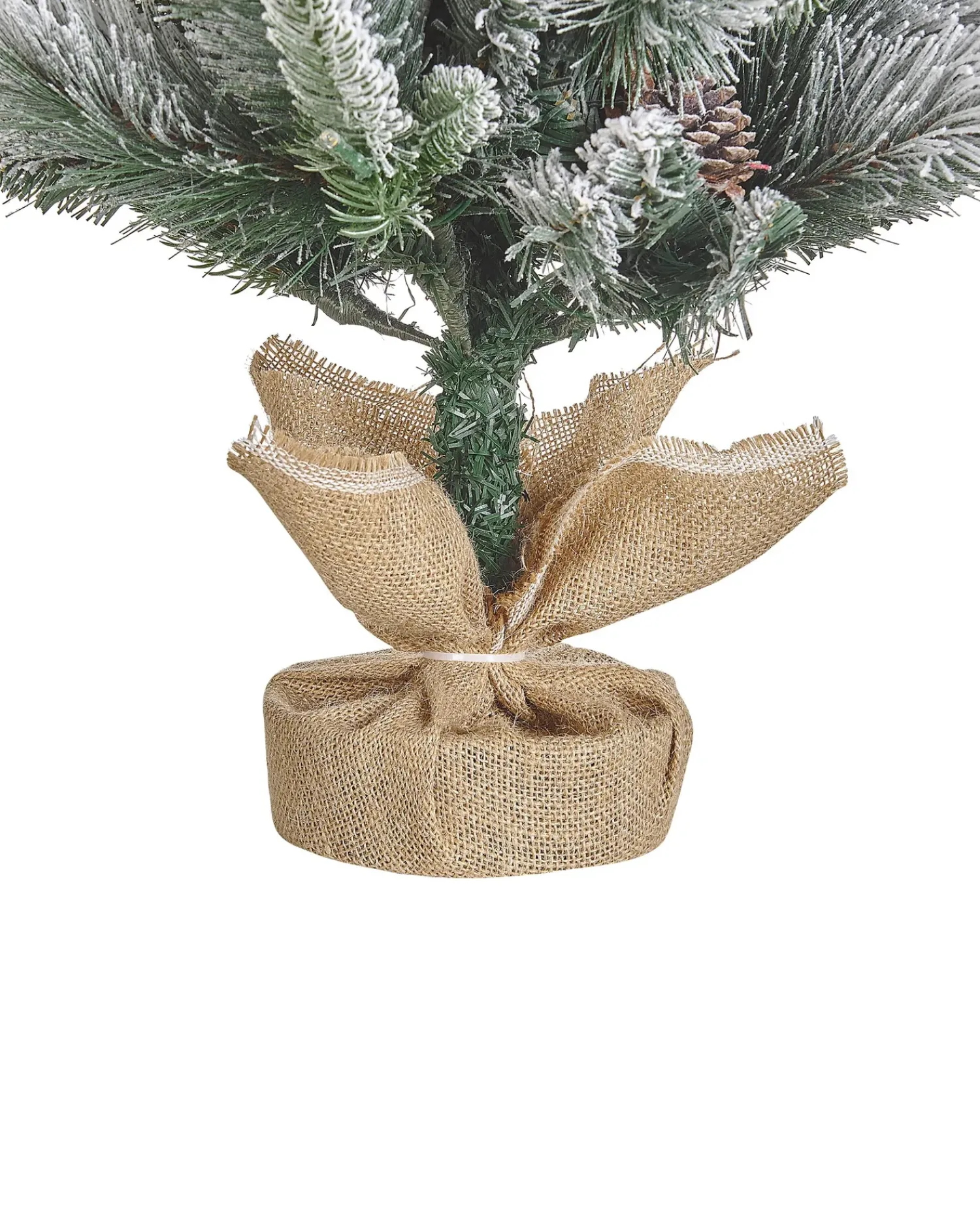 Outlet Beliani Albero natalizio innevato LED MALIGNE 90 cm Bianco Beige Bianco Verde