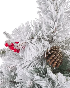 Outlet Beliani Albero natalizio innevato MASALA Bianco Bianco Verde