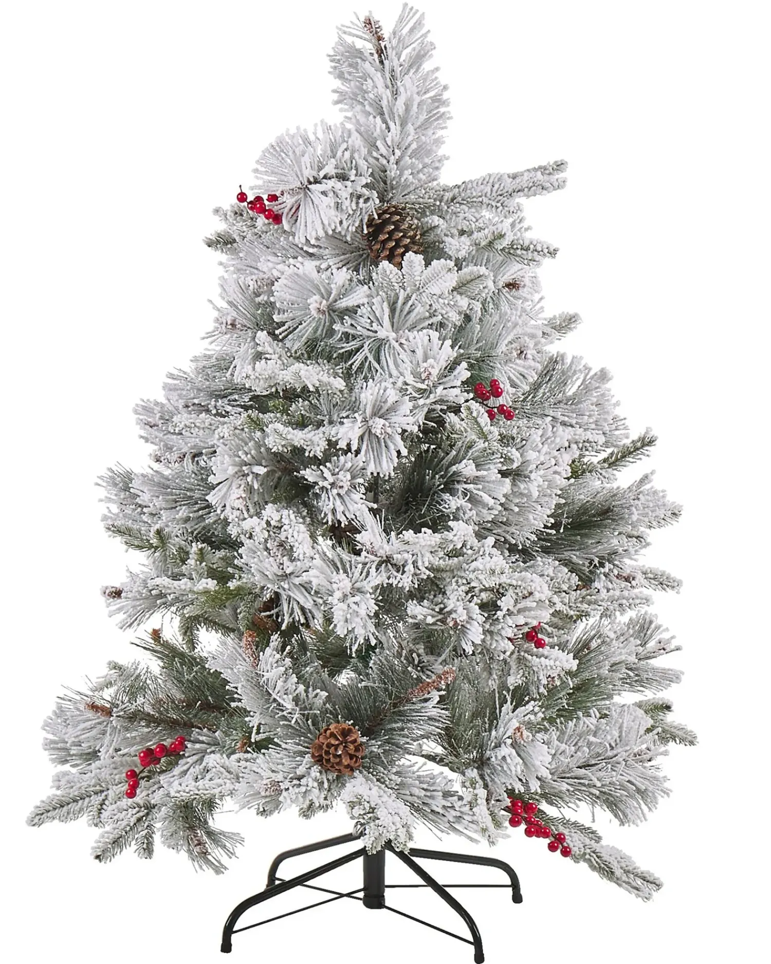Outlet Beliani Albero natalizio innevato MASALA Bianco Bianco Verde