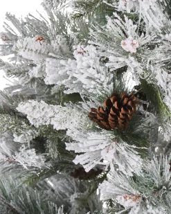 Outlet Beliani Albero natalizio innevato MASALA Bianco Bianco Verde