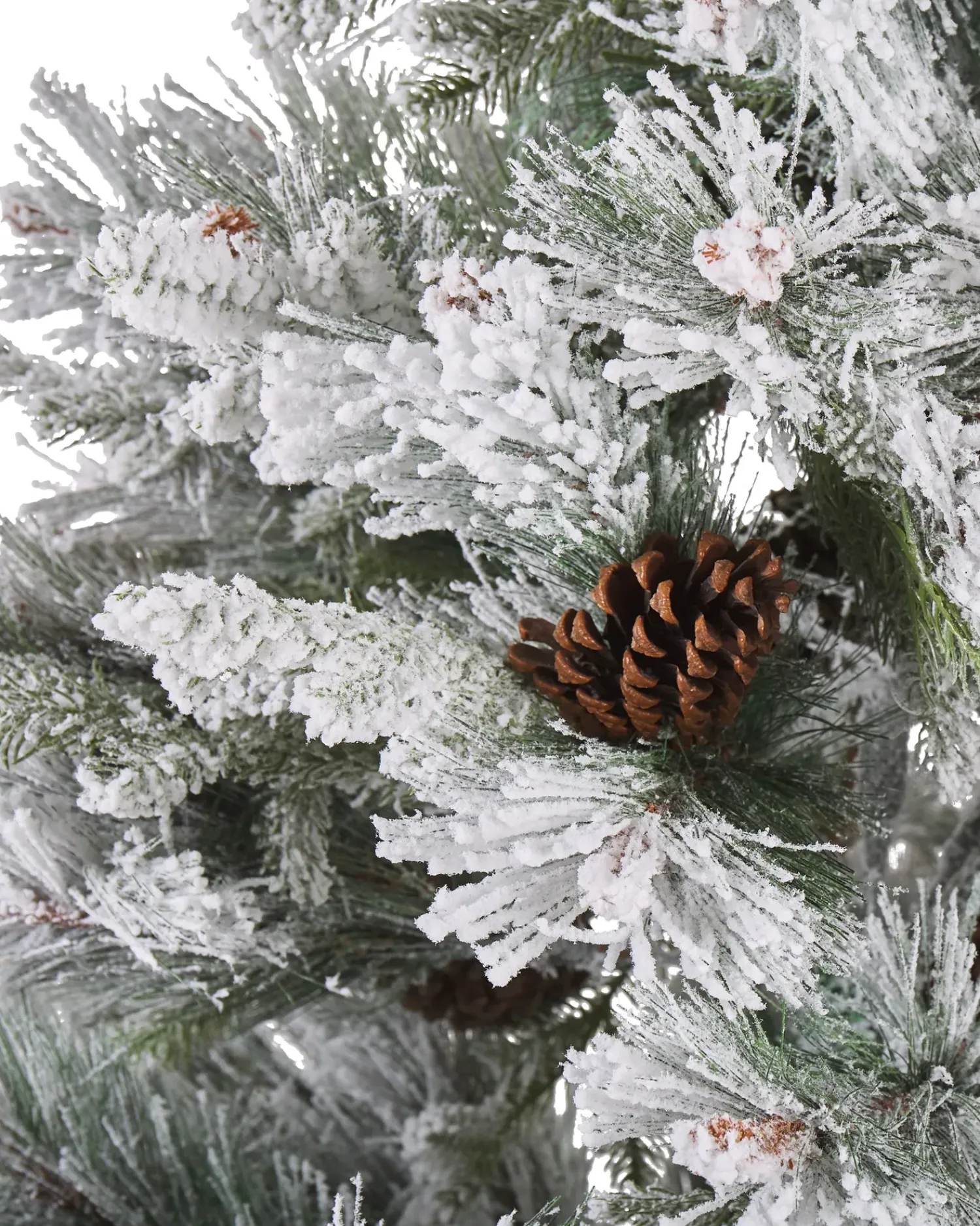 Outlet Beliani Albero natalizio innevato MASALA Bianco Bianco Verde