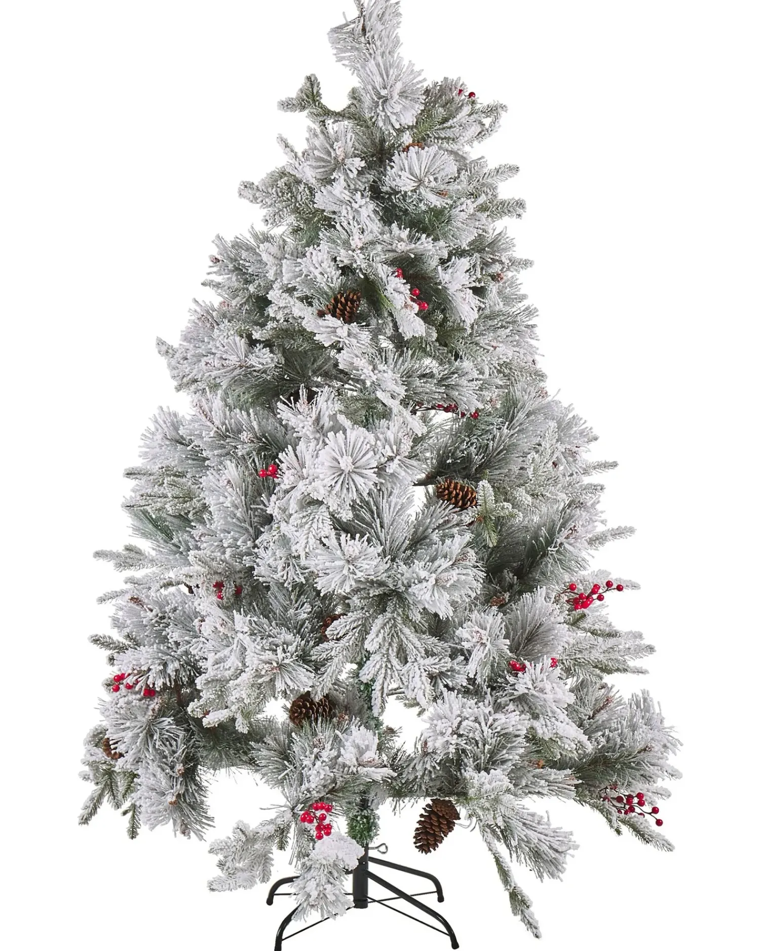 Outlet Beliani Albero natalizio innevato MASALA Bianco Bianco Verde