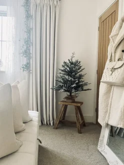 New Beliani Albero natalizio innevato RINGROSE 90 cm Verde Beige Bianco Verde