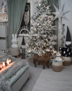 Online Beliani Albero natalizio innevato TOMICHI Bianco Bianco Nero Verde