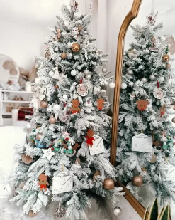 Online Beliani Albero natalizio innevato TOMICHI Bianco Bianco Nero Verde