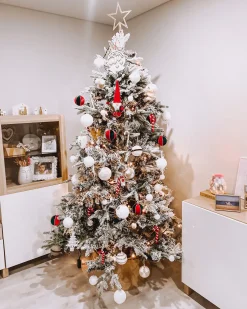 Online Beliani Albero natalizio innevato TOMICHI Bianco Bianco Nero Verde