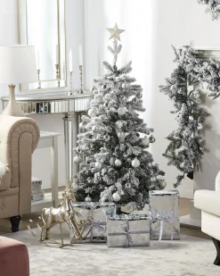 Best Beliani Albero natalizio innevato TOMICHI Bianco Bianco Nero Verde