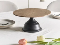 New Beliani Alzata per torta BRIOCHE Metallo Nero Marrone Nero