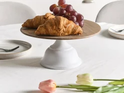 Best Beliani Alzata per torta BRIOCHE Metallo Bianco Bianco Marrone