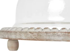 Hot Beliani Alzata per torta DENDERA Legno di mango Marrone chiaro Bianco Marrone