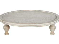 Discount Beliani Alzata per torta LUKSOR Legno di mango Marrone chiaro Bianco Marrone