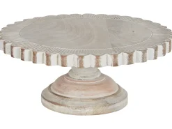 Discount Beliani Alzata per torta MEMFIS Legno di mango Marrone chiaro Bianco Marrone