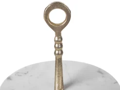 Discount Beliani Alzata per torta TARUM Pietra Marmo bianco Bianco Oro
