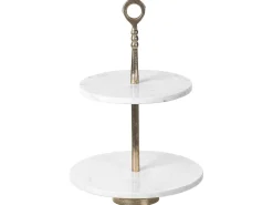 Discount Beliani Alzata per torta TARUM Pietra Marmo bianco Bianco Oro