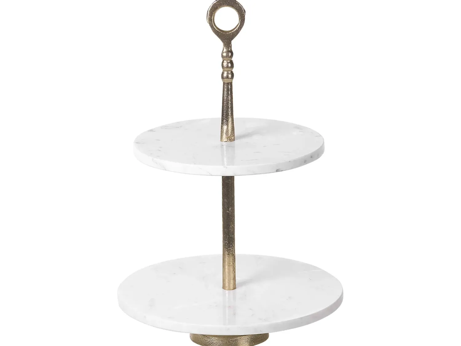 Discount Beliani Alzata per torta TARUM Pietra Marmo bianco Bianco Oro