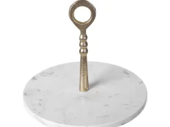 Discount Beliani Alzata per torta TARUM Pietra Marmo bianco Bianco Oro